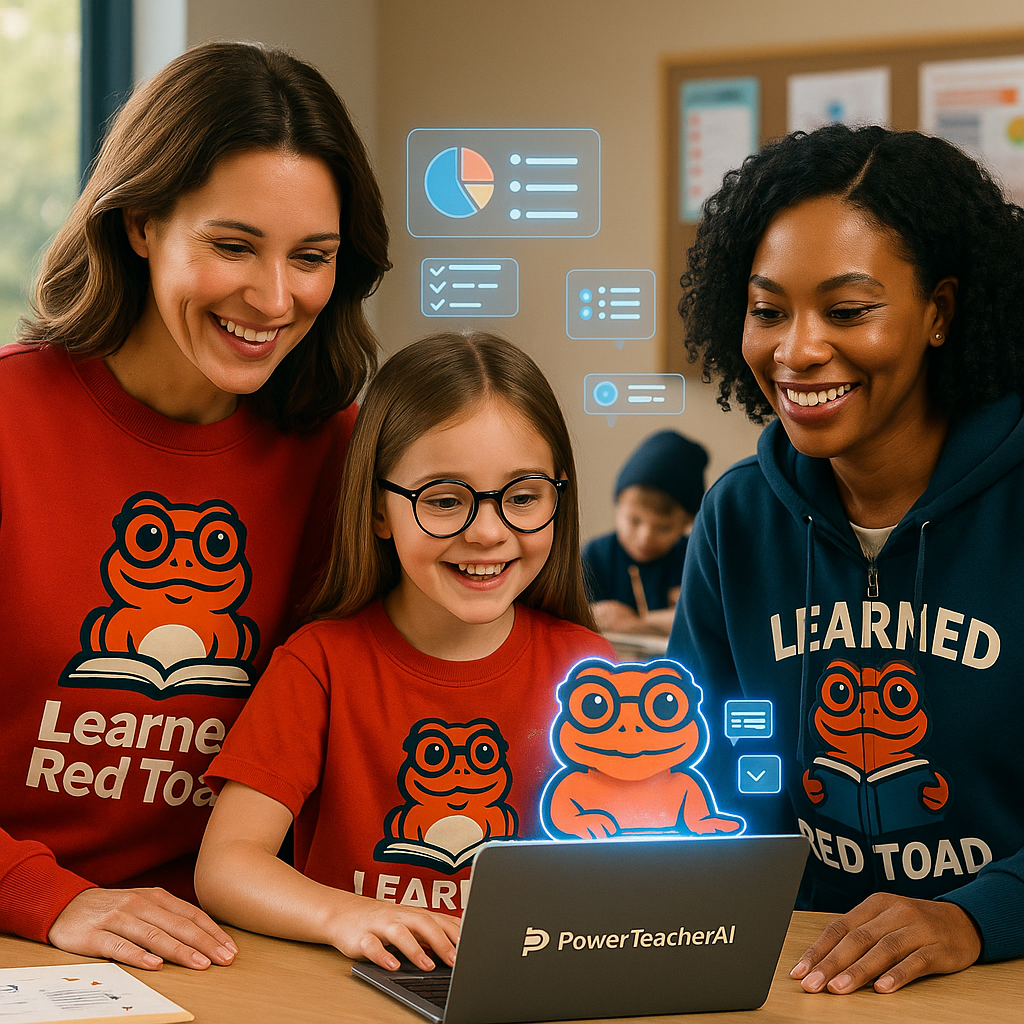 Family wearing Learned Red Toad merch